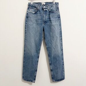 Agolde Light Blue High-Rise Straight Jeans
